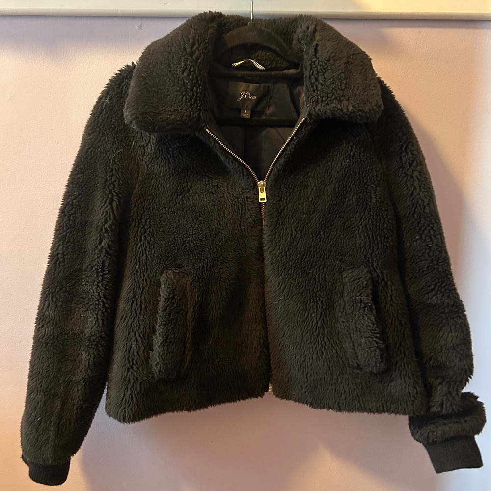 J. Crew Women's Charcoal Teddy Jacket